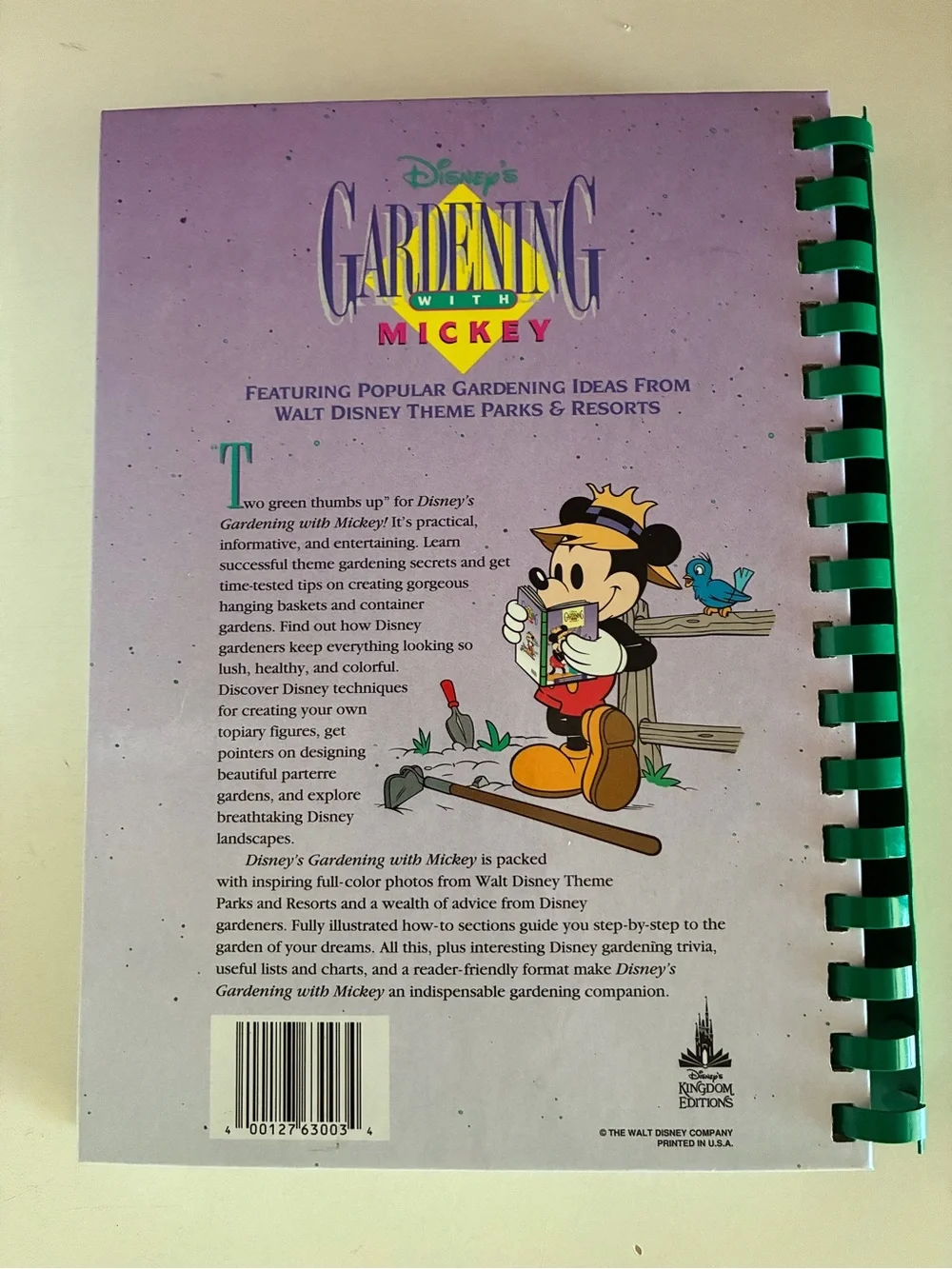 First Edition Disney Parks Vintage Disney Gardening with Mickey Book